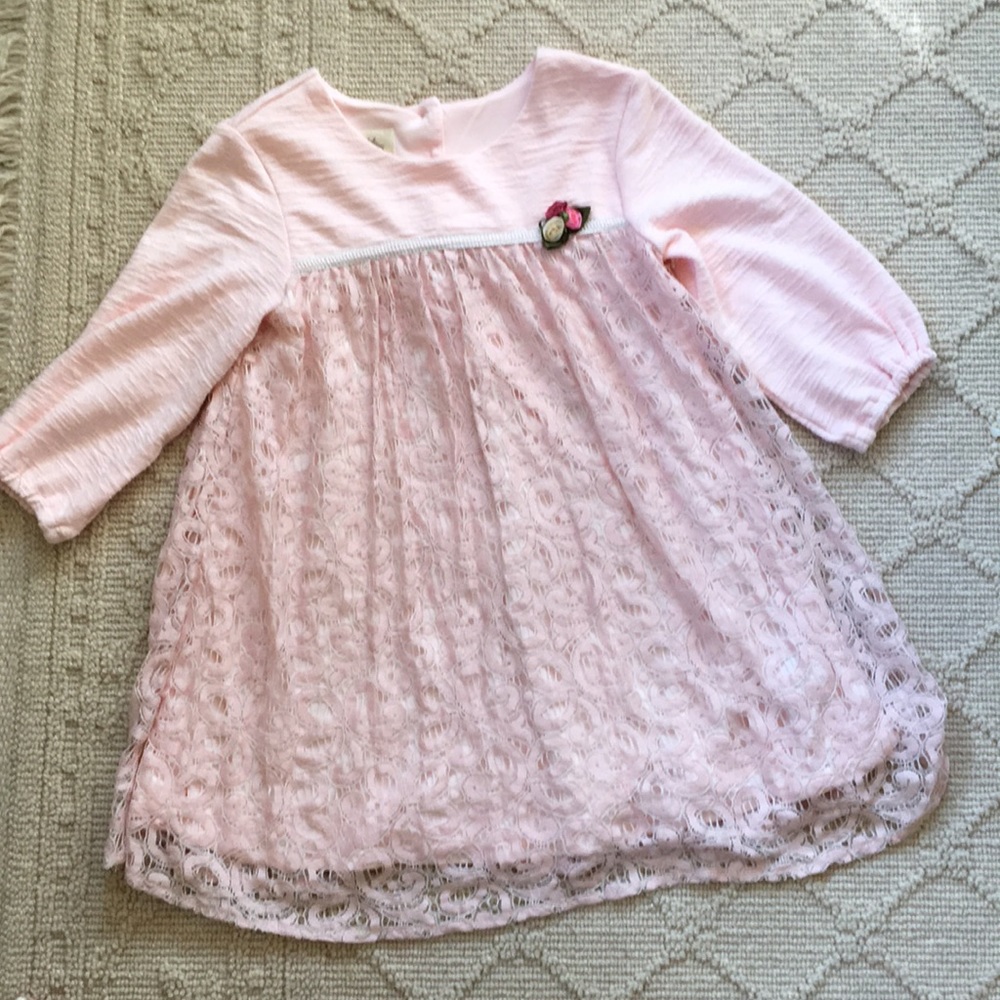 Laura Ashley London pink lace dress 6x (GIRL)